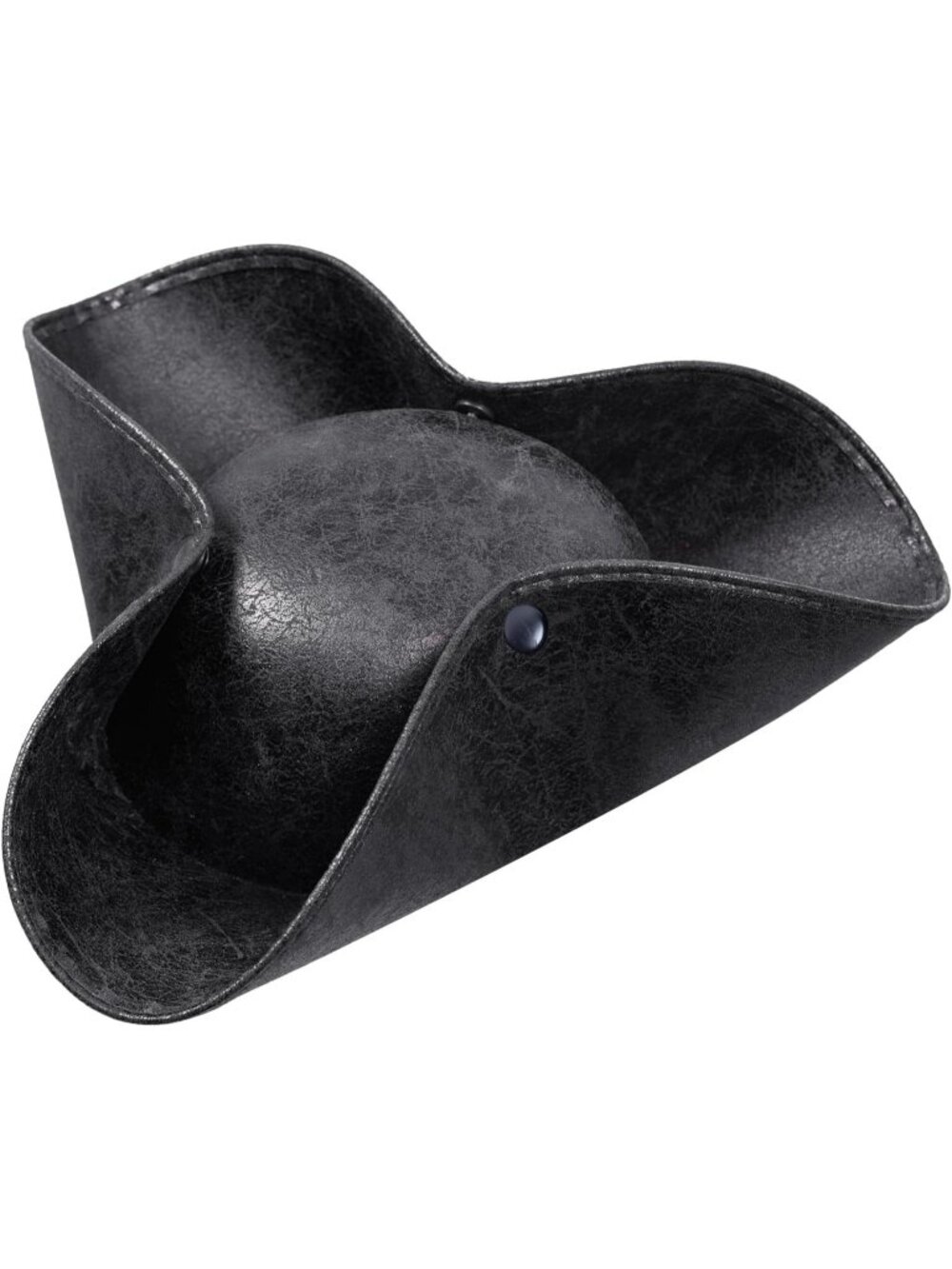 🎃Women's Black Faux Leather Pirate Hat Tricorn Pirate Hat Halloween Costume